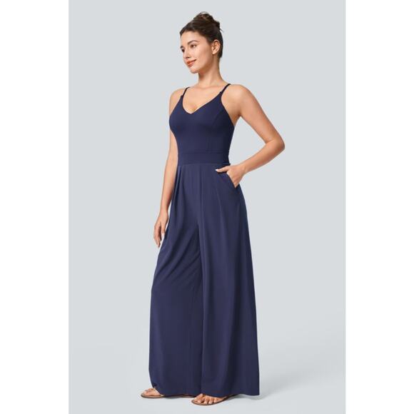 Halara Breezeful Backless Wide Leg Jumpsuit Size M New With Tags - Picture 1 of 9